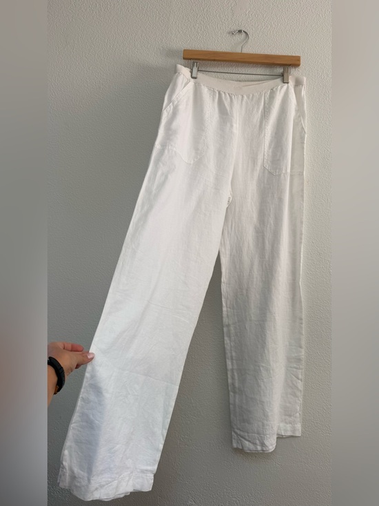 Pants - White Wide-Leg Linen Pants